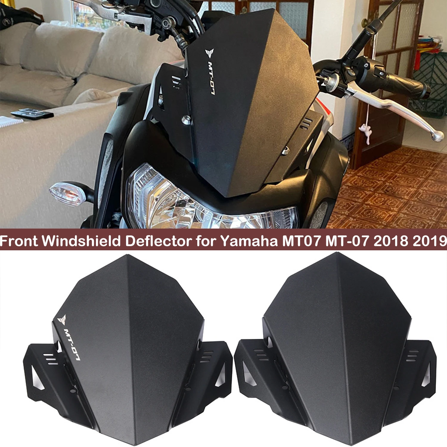 

Ветрозащита мотоцикла, дефлектор воздушного потока, козырек, переднее лобовое стекло для Yamaha MT07 MT-07 2018 2019, модифицированные детали для мотоцикла