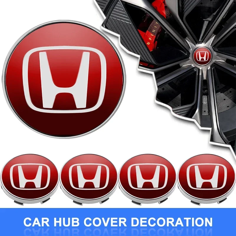

4Pcs Car Wheel Center Cover Car Hub Caps Accessories For Honda Civic Mugen Accord Odyssey JAZZ CRV Fit Hrv Jazz CBR VTX VFR