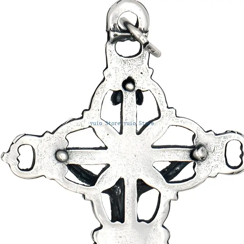 X7XB Silver Plated Crosses Pendant For Customes Rosary Making And Vintage Outfits Enhancement