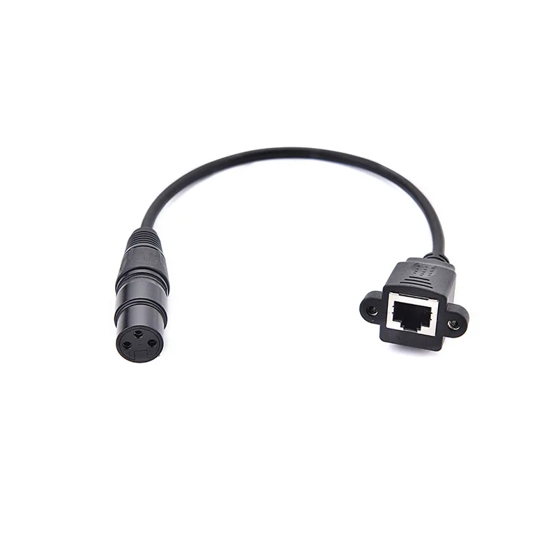 3-контактный соединительный кабель XLR для Интернета XLR «папа» к гнезду RJ45 с креплением на панель 30 см