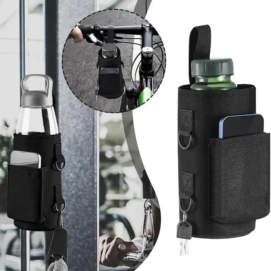 Portable Magnetic Non Slip Water Bottle Sling Bag Adjustable Carrier Holder For Gym Outdoor Workout Fitness Sports Storage
