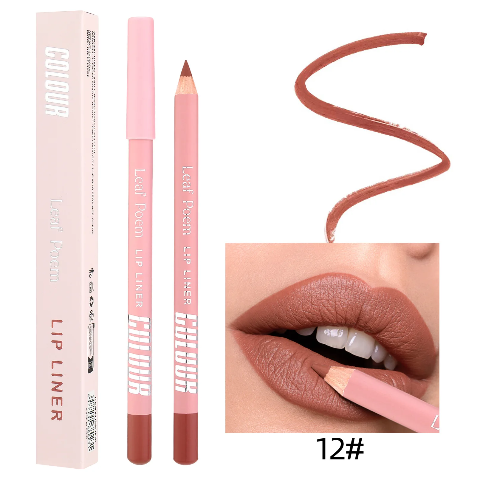 Set di matite per labbra opache da 12 colori, impermeabili, a lunga durata, a prova di sbavature, per un contorno labbra preciso, definiscono tutto il giorno