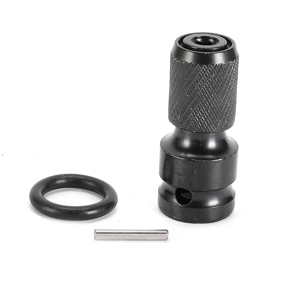 1pc 1/2 ''unidade para 1/4 ''hex broca chuck conversor preto ferramentas elétricas acessórios soquete adaptador conjunto para 1/4'' hex haste