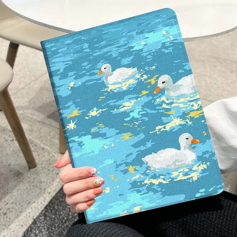 

Duck Playing In Water Pattern For iPad Air Mini 9.7 2 4 5 11 6th 7th gen 13 3 1 2 4 5 6 7 7.9 10.9 10.5 Inch Tablet Case