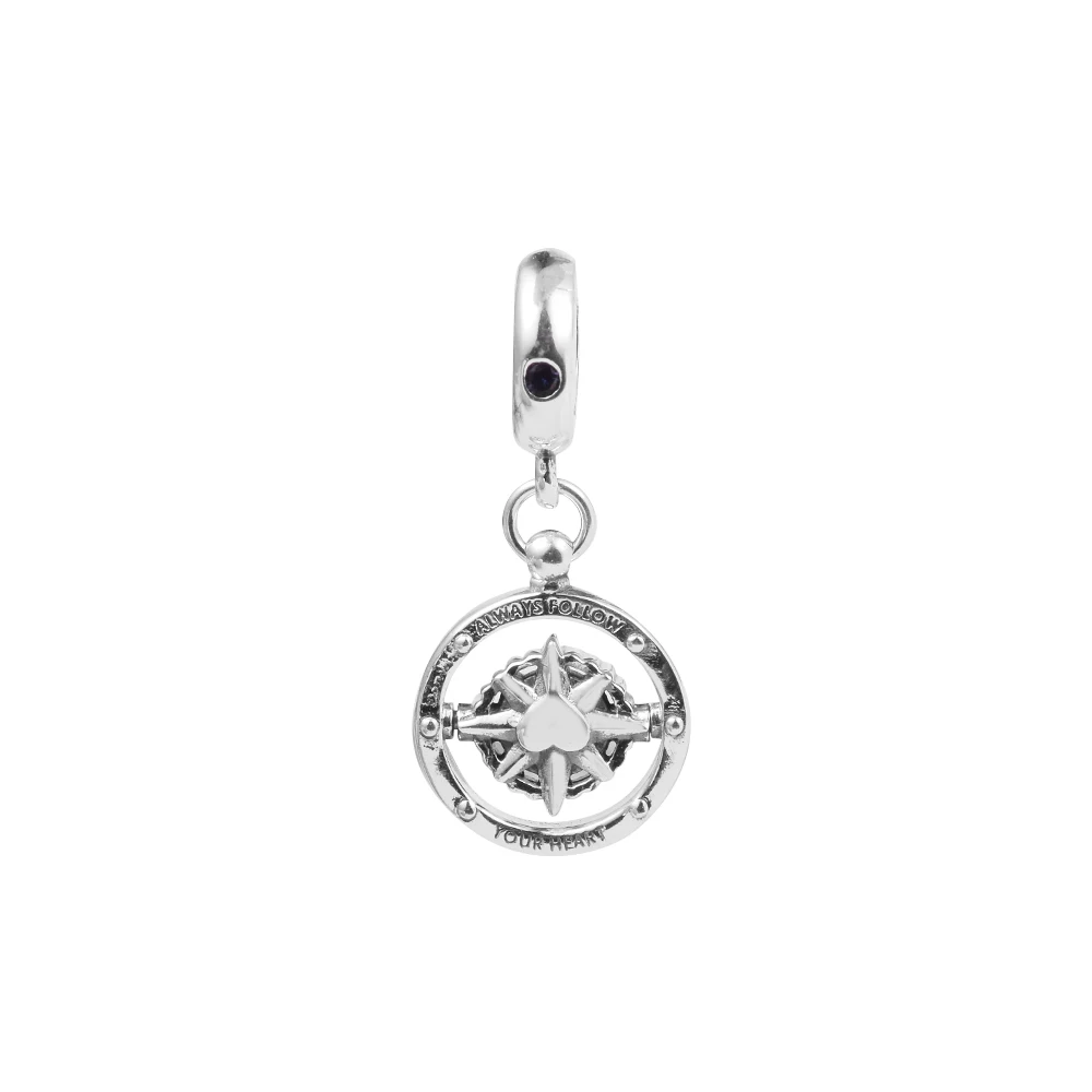 

Fits Pandora Bracelets Spinning Compass Dangle Charm Original 925 Sterling Silver Beads for Jewelry Women