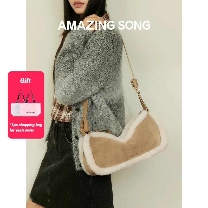 Amazing Song Mousse bag fluffy large capacity OL winter shoulder bag