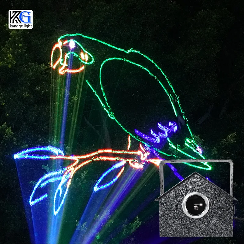 3W 3D Scanner Stage Laser Light Animation RGB Beam Laser DJ Laser Lights for Party Shows Outdoor and Indoor