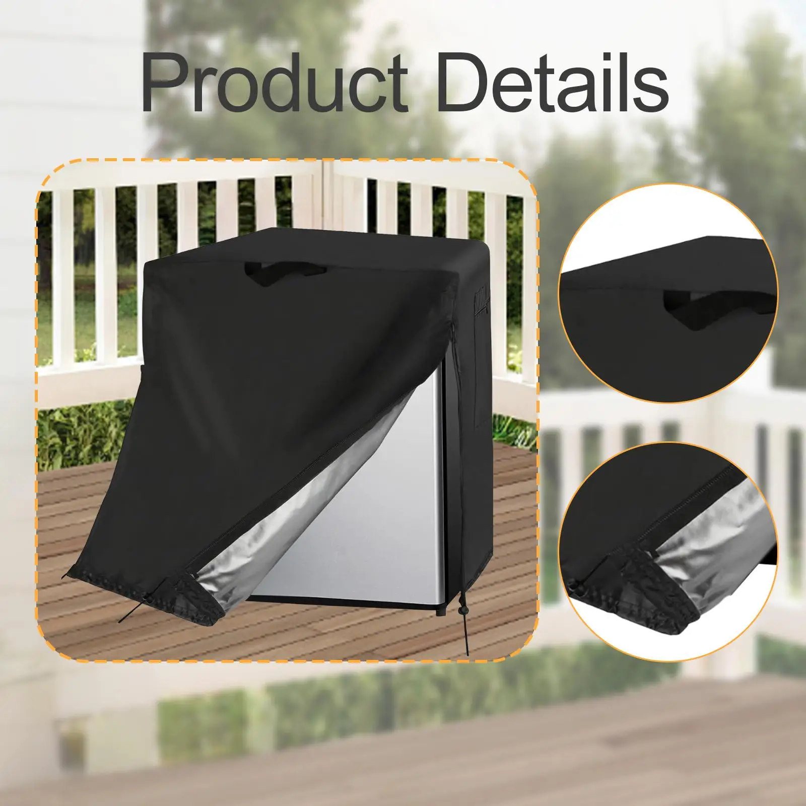 Compact Refrigerator Cover Windproof 210D Oxford Fabric Fridge Protector