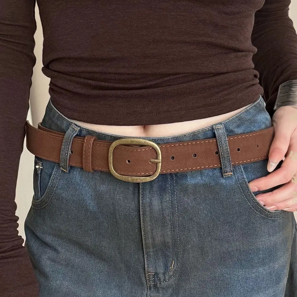 العصرية دبوس مشبك حزام جلد الغزال عادية ريترو الأعمال حزام الخصر تصميم فاخر حزام الخصر للنساء #2