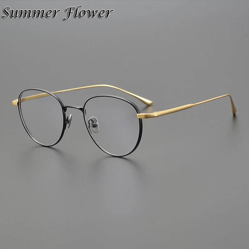 Japan Glasses Super Quality Eyewear Pure Titanium Oval Shape Frame Men Myopia Presbyopia Farsight Lenses Glasses Women