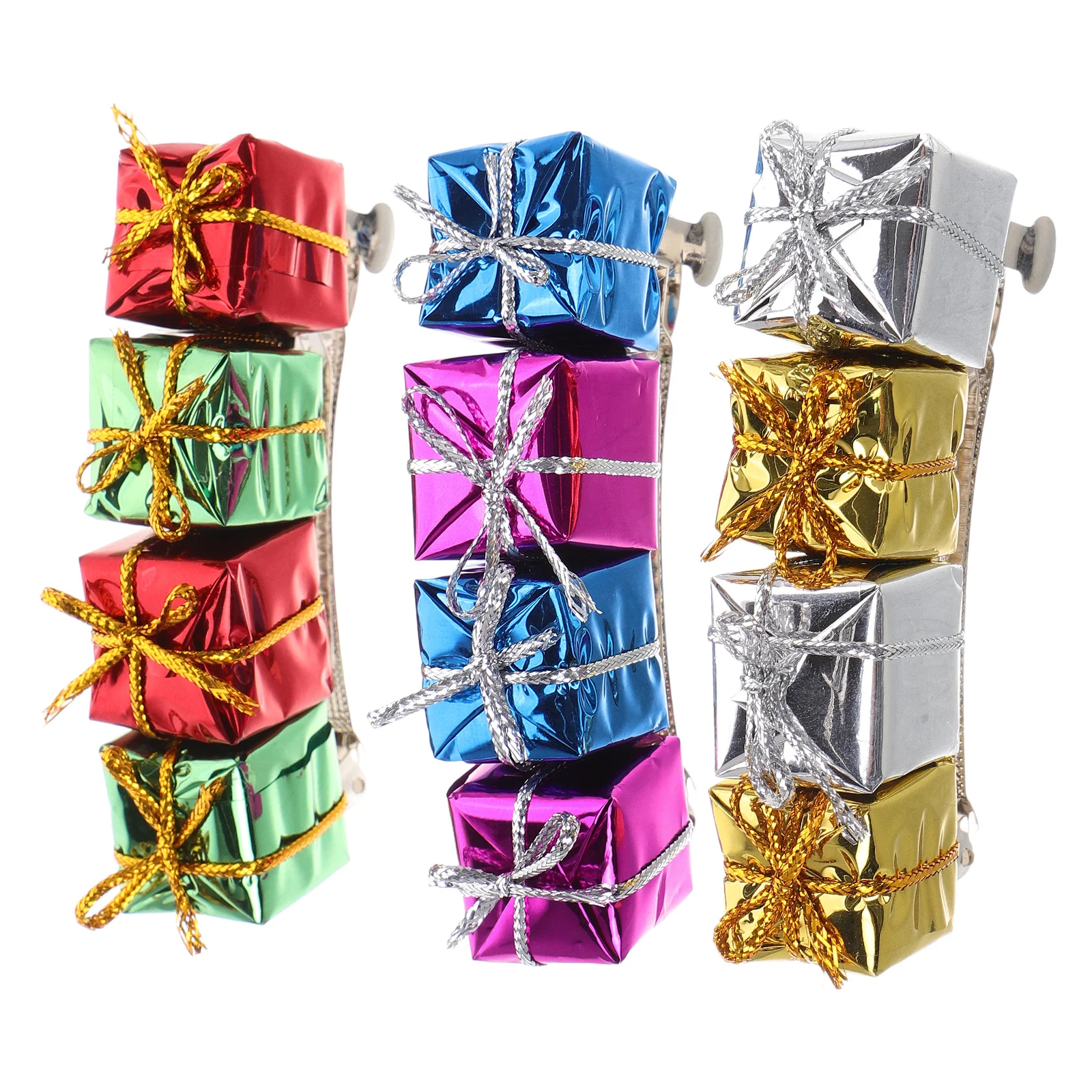 

3Pcs Christmas Hair Clips Alloy Cartoon Hairpins Festive Ponytail Hair Accessories Girls Party Decoration Xmas Hairpins