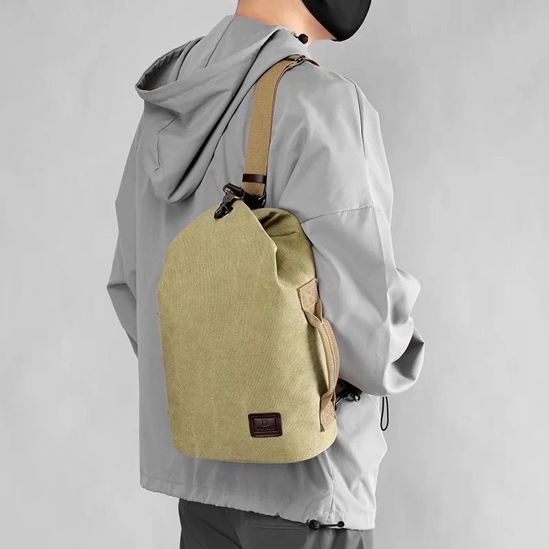 

Canvas wear-resistant lightweight diagonal cross chest bag simple multi-purpose portable travel crossbody bag