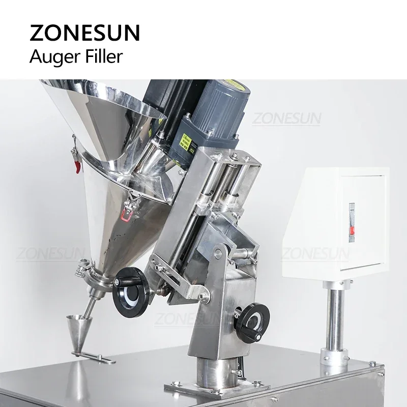 ZONESUN Semi Automatic Auger Filling Machine Small Dosage Food Powders Pellets Sugar Plastic Granules Packaging ZS-FM100P