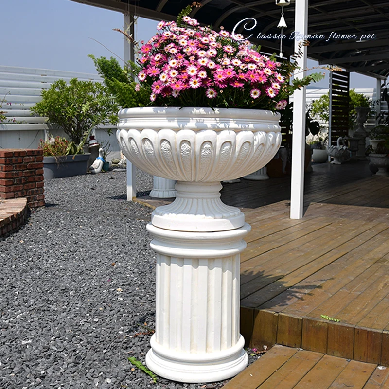 

European-style tall Roman column flower pot ornament large base frame wedding ceremony road entrance garden villa entrance