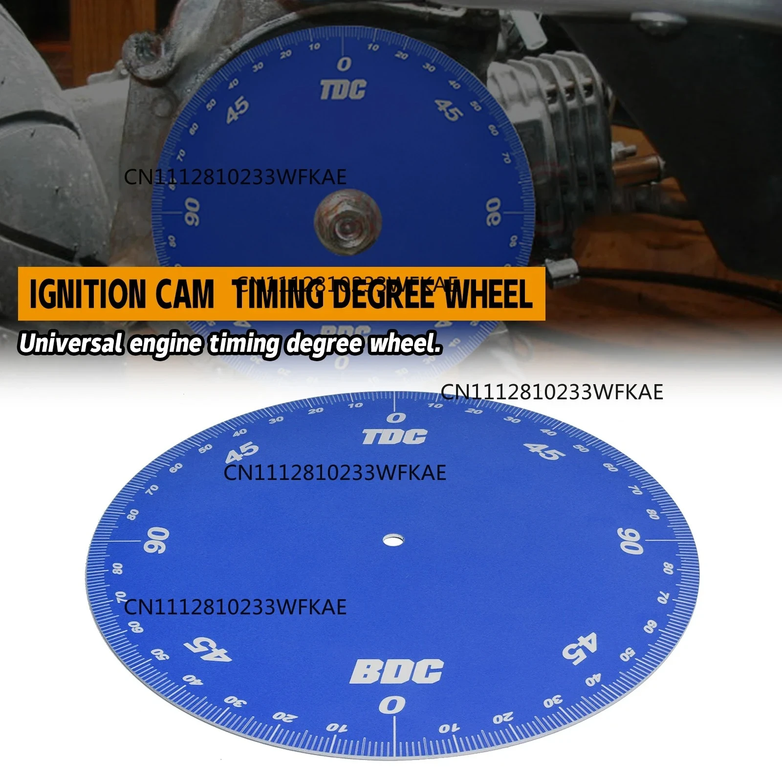 Engine Timing Dial Tool Timing Degree Wheel for 0.052 Inch Thick Aluminum with 6 3/4 Inch Outside Diameter and 6mm Center Hole