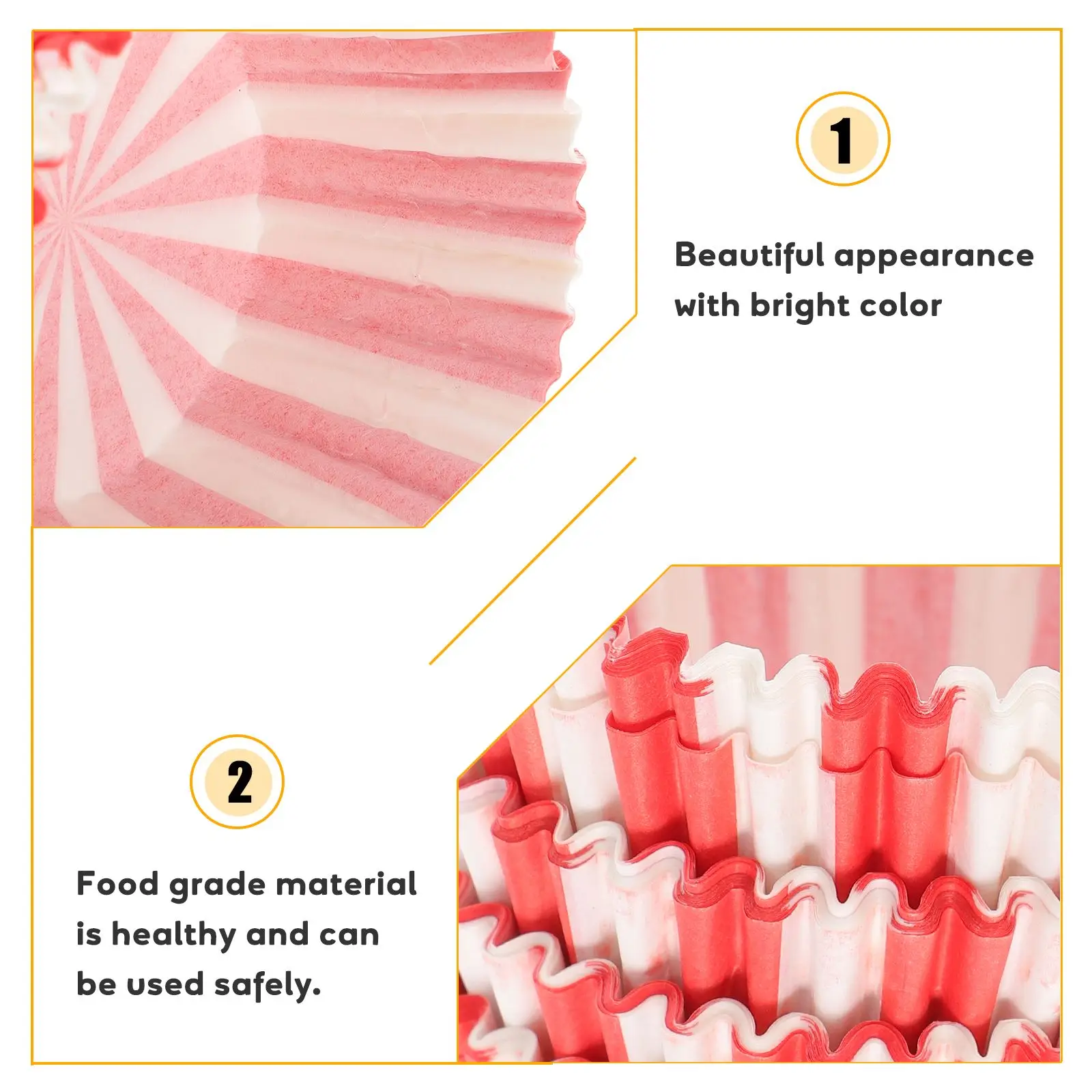 100pcs Red and White Stripes Paper Muffin Cups Baking Paper Cup Cupcake Paper Cups Wrapper Baking Cup Set Bakery Party Supplies