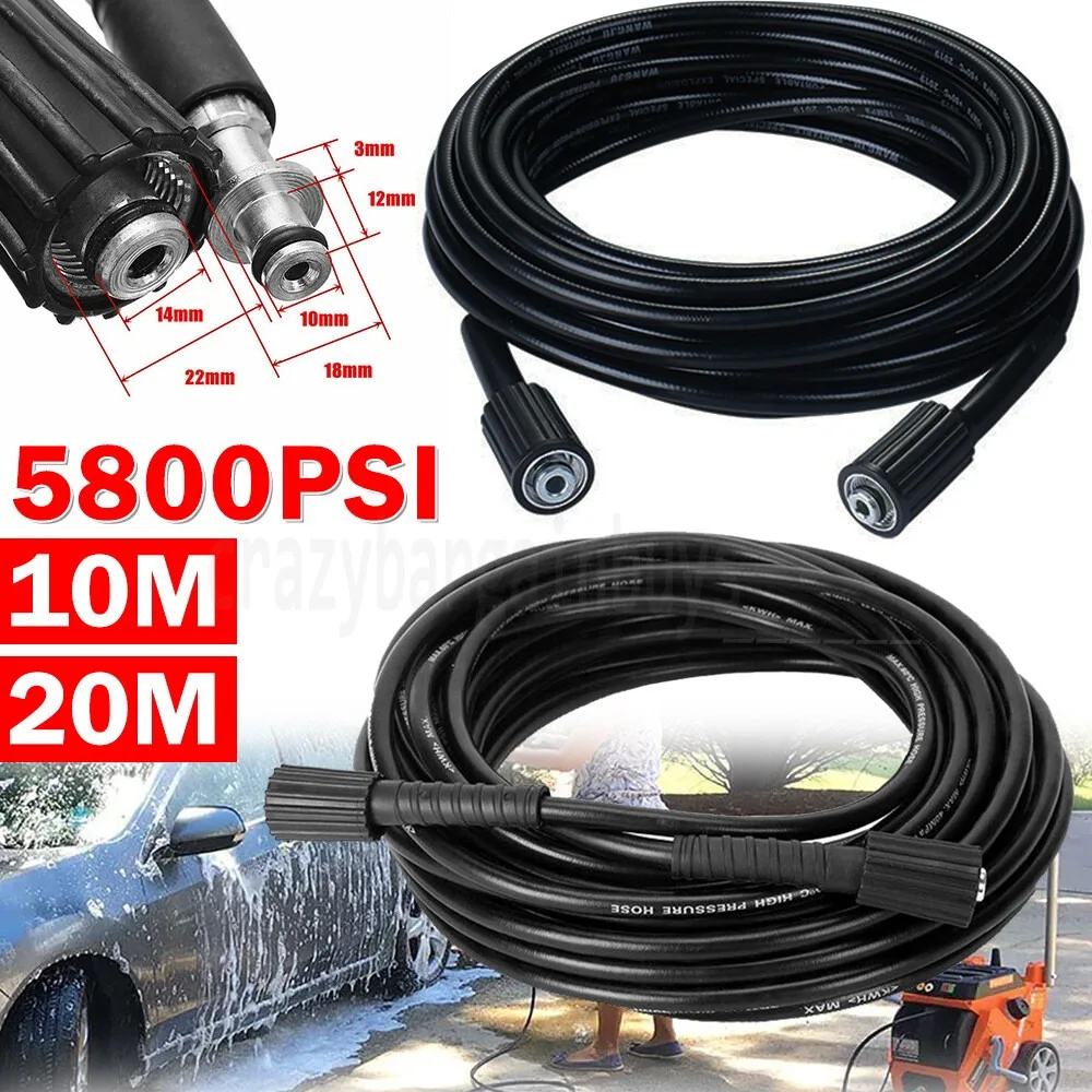 

Шланг для мойки высокого давления 10/20 м, 5800 фунтов на квадратный дюйм, M22, 14 мм, соединительная труба для очистки воды