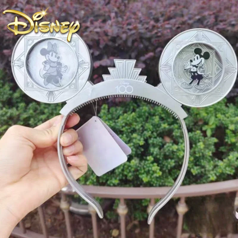 

Disney 100th Anniversary Glow Headband Toys Shanghai Disneyland Mickey Minnie Ear Castle Cartoon Cute Hair Band Headwear Gift