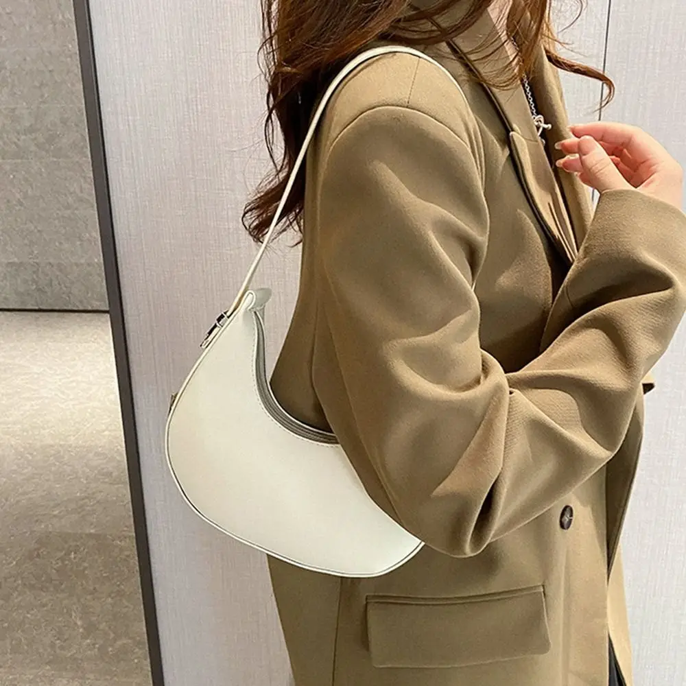 Fashion PU Leather Underarm Bags Women Clutch Handbags Single Shoulder Bag Ladies Trendy Simple Hobos Bag Female Totes