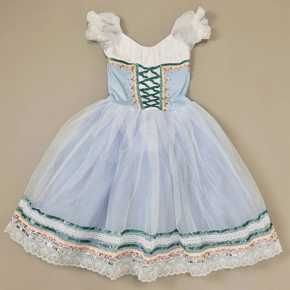 Robe de Ballet Professionnelle pour Adulte et Enfant, Tutu Romantique, Costumes de Spectacle de brev, Ballerine Giselle