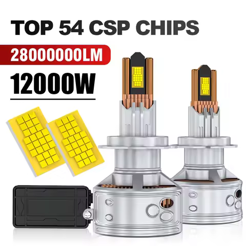 12000W H7 H11 H4 CANBUS LED Headlight 54 CSP Chips H8 H9 9005 HB3 9006 HB4 LED Car Light 6000K 12V 24V Auto Bulb 30 Copper pipes