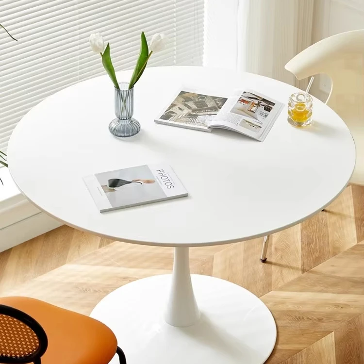 

&c Modern Simple Round Metal Durable Small Restaurant Table for Balcony Leisure Reception