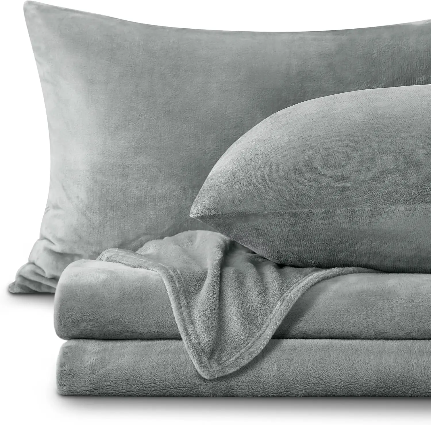 

Sheets Queen Size Grey - Super Soft Fleece Sheets Set Fluffy Extra Plush,4 Piece(Include Fitted Sheet, Flat Sheet,2 Pillowcases)