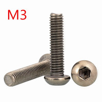 M3 ISO7380 GR2 Pure Titanium Hex Socket Button Head Screw M3*3/4/5/6/7/8/9/10/12/14/15/16/18/20/22/24/25/26/28/30/32/35/40/45/50