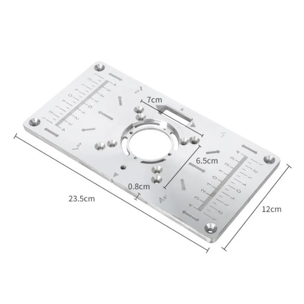 Placa de inserción de mesa de enrutador de aluminio multifuncional para fresadora de madera eléctrica, máquina de recorte, accesorios de carpintería