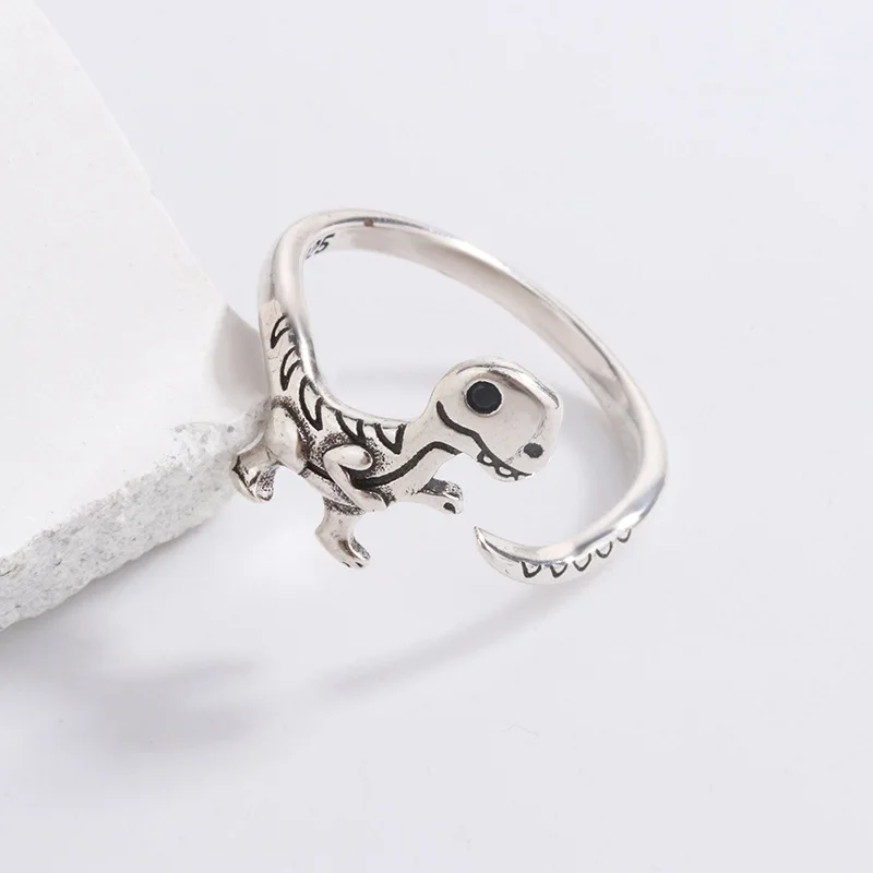 

925 Sterling Silver Dinosaur Open Rings For Women Engagement Wedding Female Luxury Jewelry Wholesale Free Delivery ​Jewellery