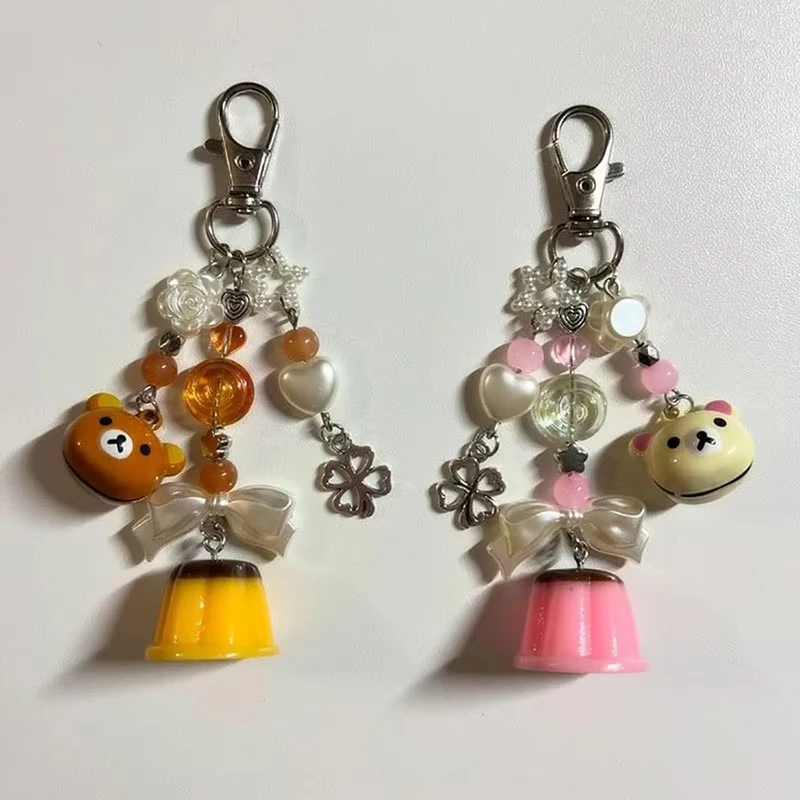Kreativität handgemachte Pudding Schlüsselanhänger/Handy Charm Bär Zubehör Geschenke