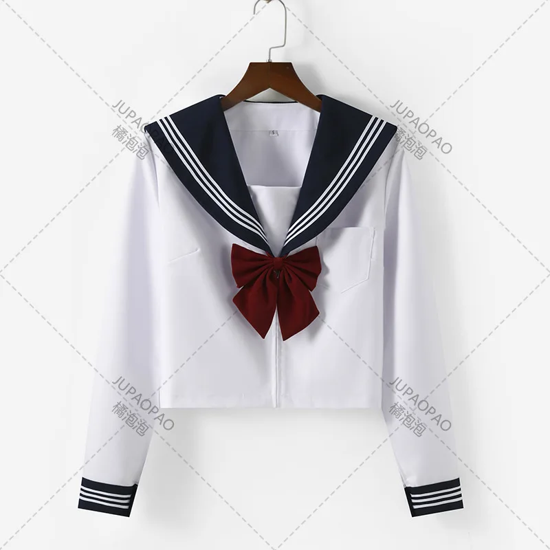 Japanese Style S-2xl Student Girls School Uniforms Girls Navy Costume Women Sexy Navy JK Suit Sailor Blouse Pleated Skirt