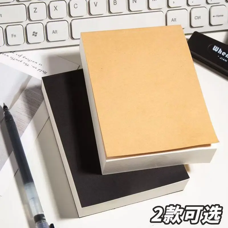 A6 Small Square Brick Note Book Will Carry Painting Sketch Draft Black Card Cowhide Blank Manuscript Draft