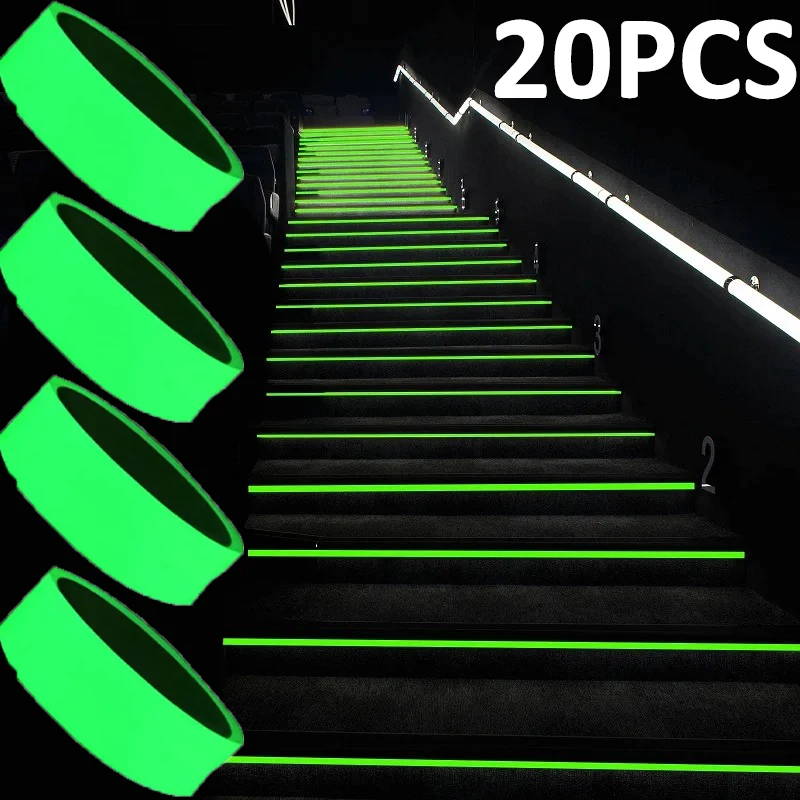 Glow-in-the-dark Tape Glow-in-the-dark Luminous Stickers Exit Marking Stair Steps Stage Green Fluorescent Tape Reflector Tape