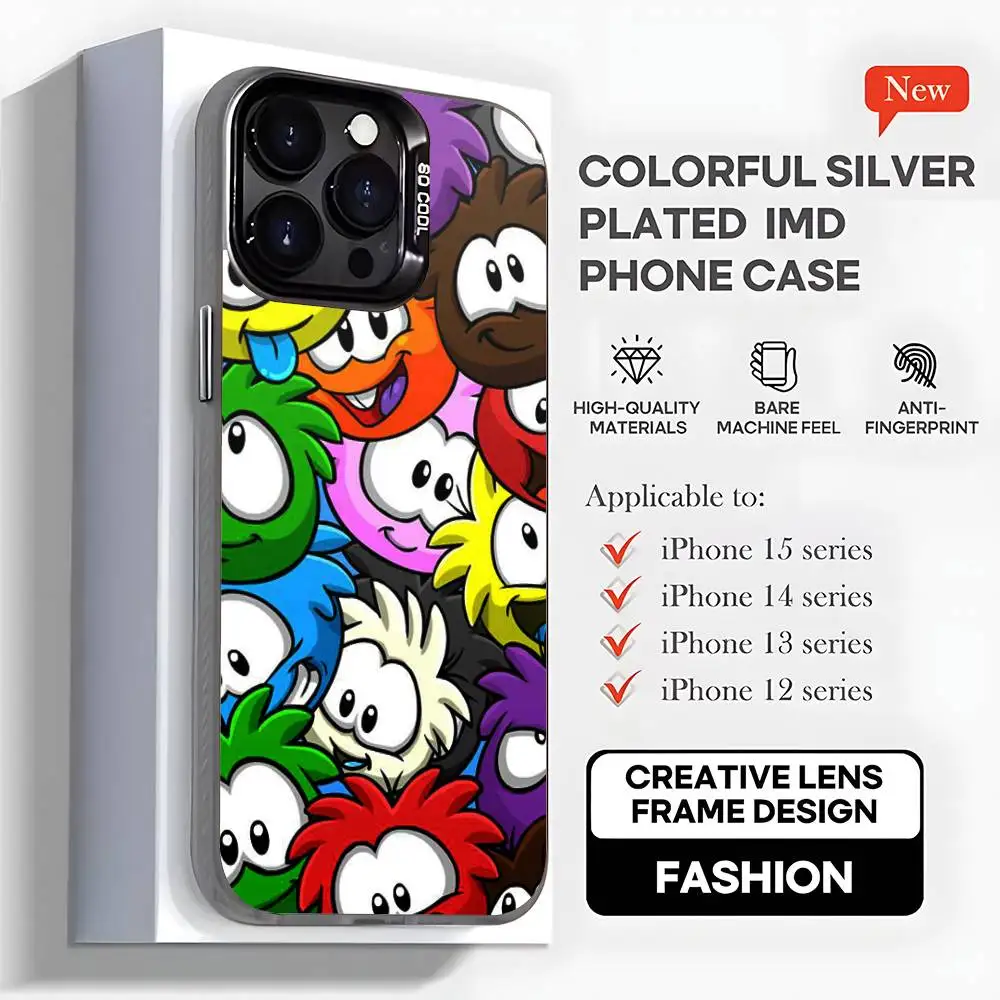 ゲームクラブ P-ペンギン iPhoneケース iPhone 16,15,14,13,12,11,Mini,Pro,MAX,plus対応 ブラックマット 耐衝撃カバー