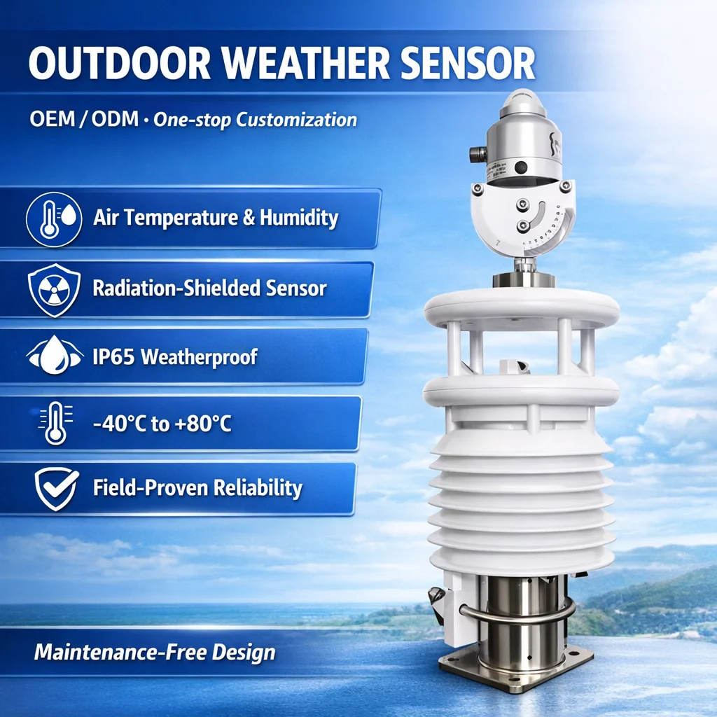 

2026 Integrated Ultrasonic Automatic Weather Station RS485 7 in 1 with Wind Rain Temperature Humidity Pressure Solar Radiation S