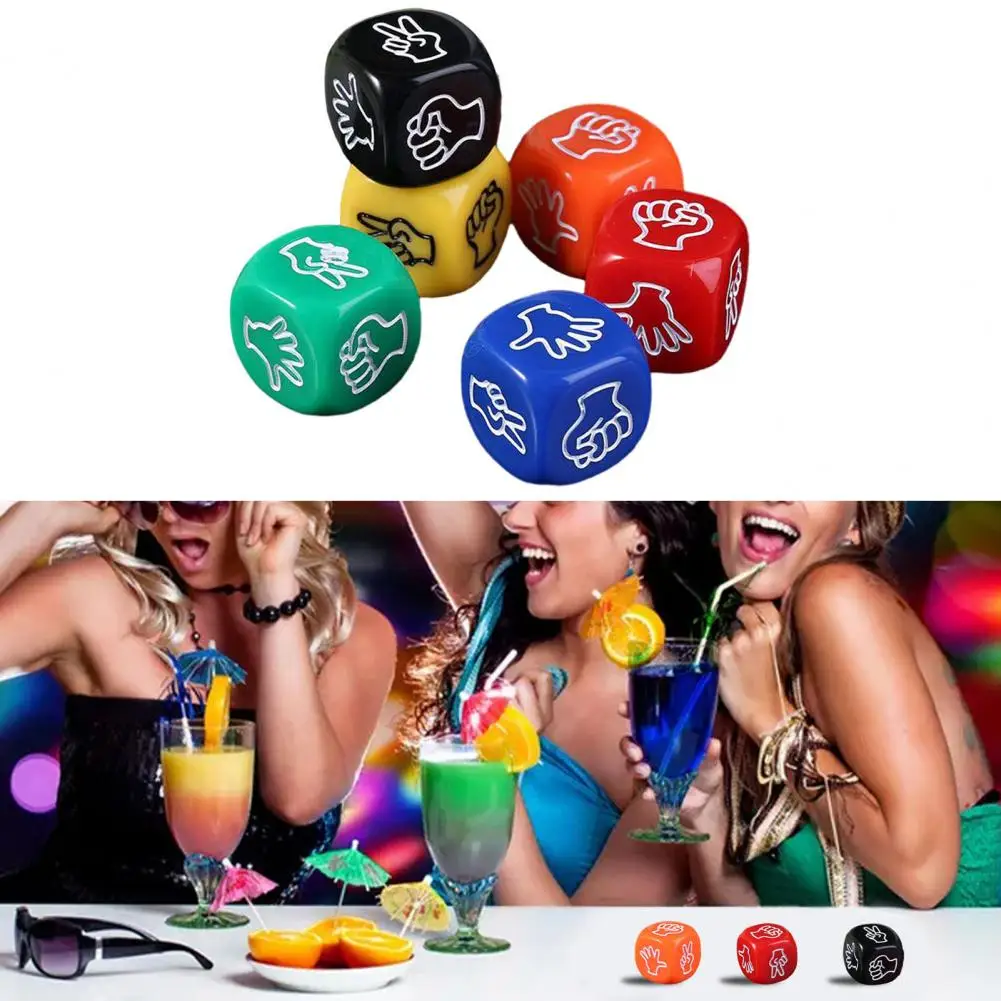 1Set/6Pcs Finger Guessing Dice Travel-friendly Compact Dice Game Versatile Finger Game Dice Sets for Ages Entertainment Supplies