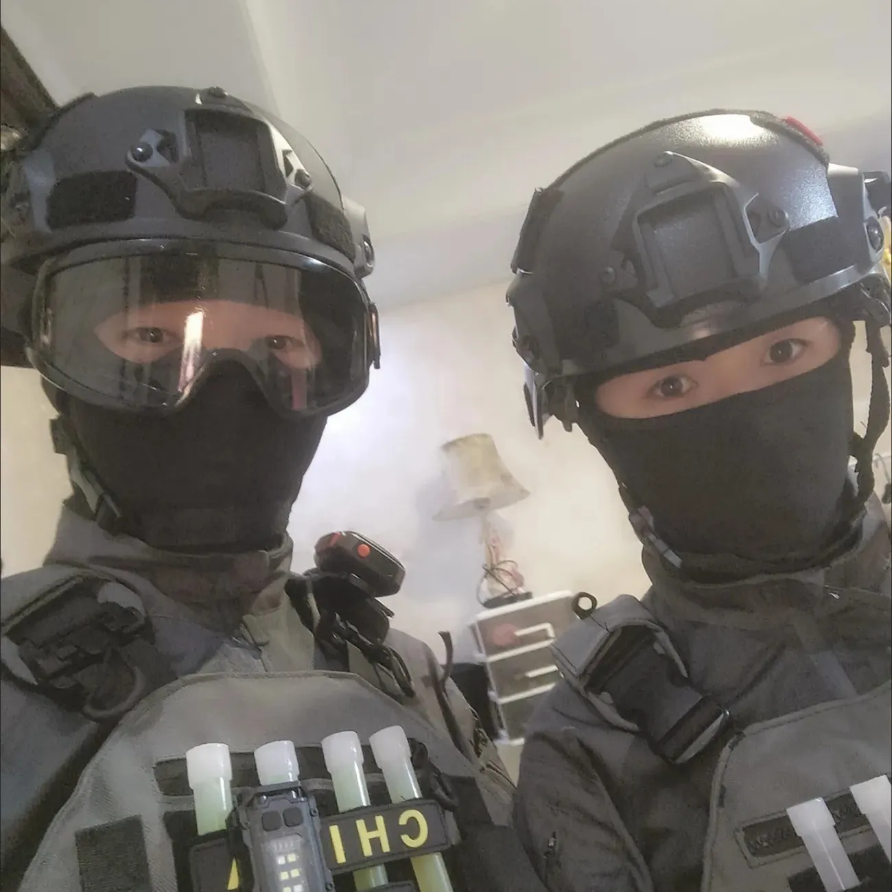 Tactical Helmet With Mask For Training CS Game Cosplay ABS Security Protection Hat With Multi-functional Guide Rail