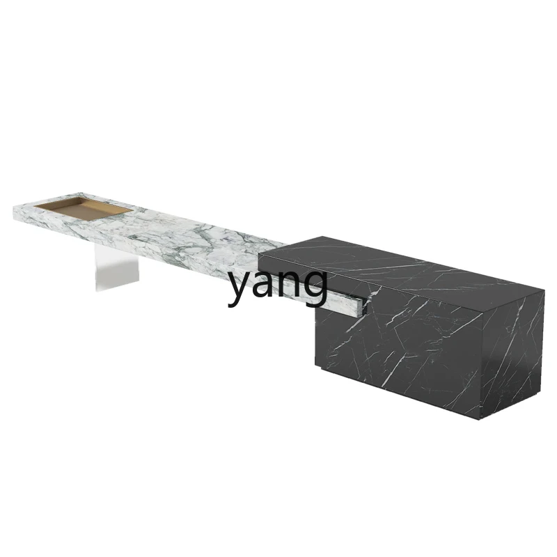 ZL natural marble acrylic TV cabinet coffee table combination Italian minimalist