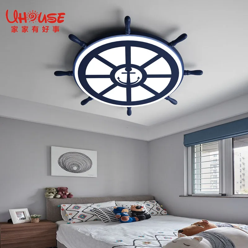 Timone LED plafoniere ragazzi ragazze camera dei bambini camera da letto luci Creative Cartoon Personality Pirate Ship Lighting