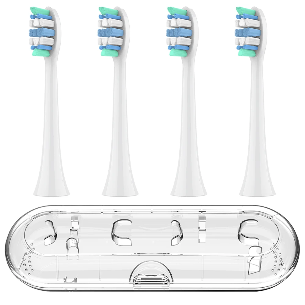 

Clear Toothbrush Travel Box and 4pcs Replacement Brush Heads Compatible with Philips Sonicare Electric Toothbrush, for 4100 5900