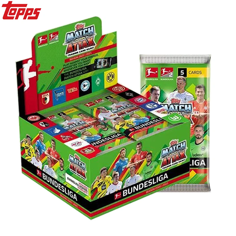 

Коллекционная коробка Topps Match Attax Bundesliga 2020/21 50 упаковок, полносезонная игра для футбольных болельщиков, коллекционная карточка массивного футбола