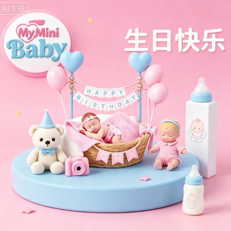 

ZURU Mini Baby Ball Birthday Special Edition, Silicone Simulation Doll Blind Ball, Trendy Surprise Gift for Girls