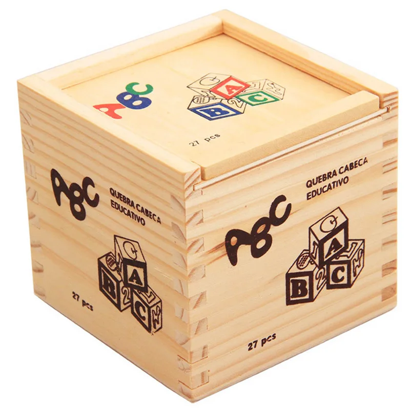 

ABJL-27 Pcs Children Wood Alphabet Blocks Letters Stacking Building Blocks Craft Early Learning Educational Baby Room