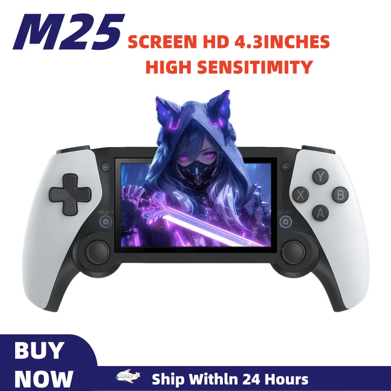 

BOYHOM M25 Handheld Game Player Portable Retro Gaming Console 4.3” Screen for PSX PSP N64 DS