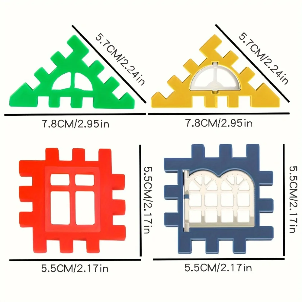 108Pcs Large Size Creative Square Block House Assembly Building Blocks, Basic Educational DIY Assembly Toys for Birthday Gifts