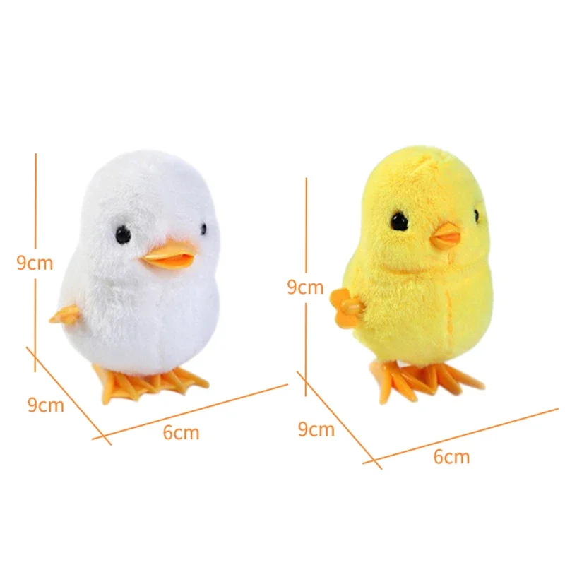 1pcs Cute Wind Up Jumping Chick Plush Animals Toy Kids Boy Girl Stuffed Animals Chick Clockwork Walking Toys Children Fun Gifts