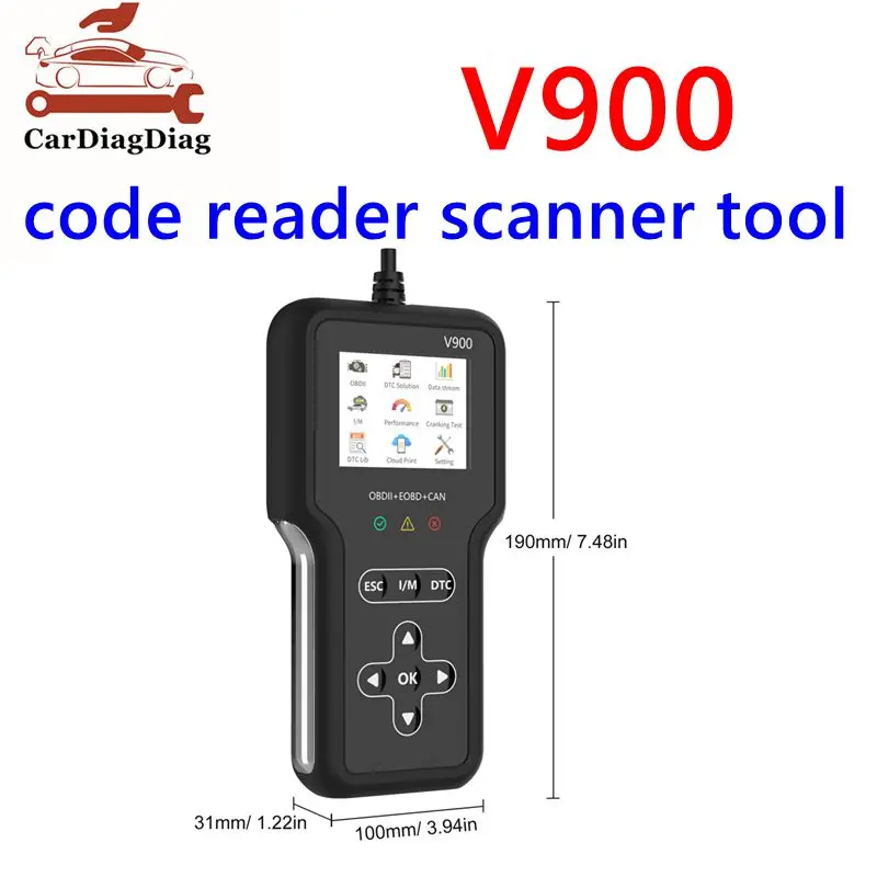 V900  Handheld Portable Code Reader  Multi-Functional Vehicle OBD II/EOBD Plug And Play  Read Fault Information Parameters