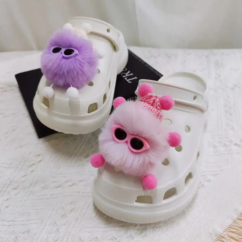 Boule en peluche elfe bricolage, chaussures de beurre de dessin animé Kawaii, décor de chaussures à trou de structure, mode