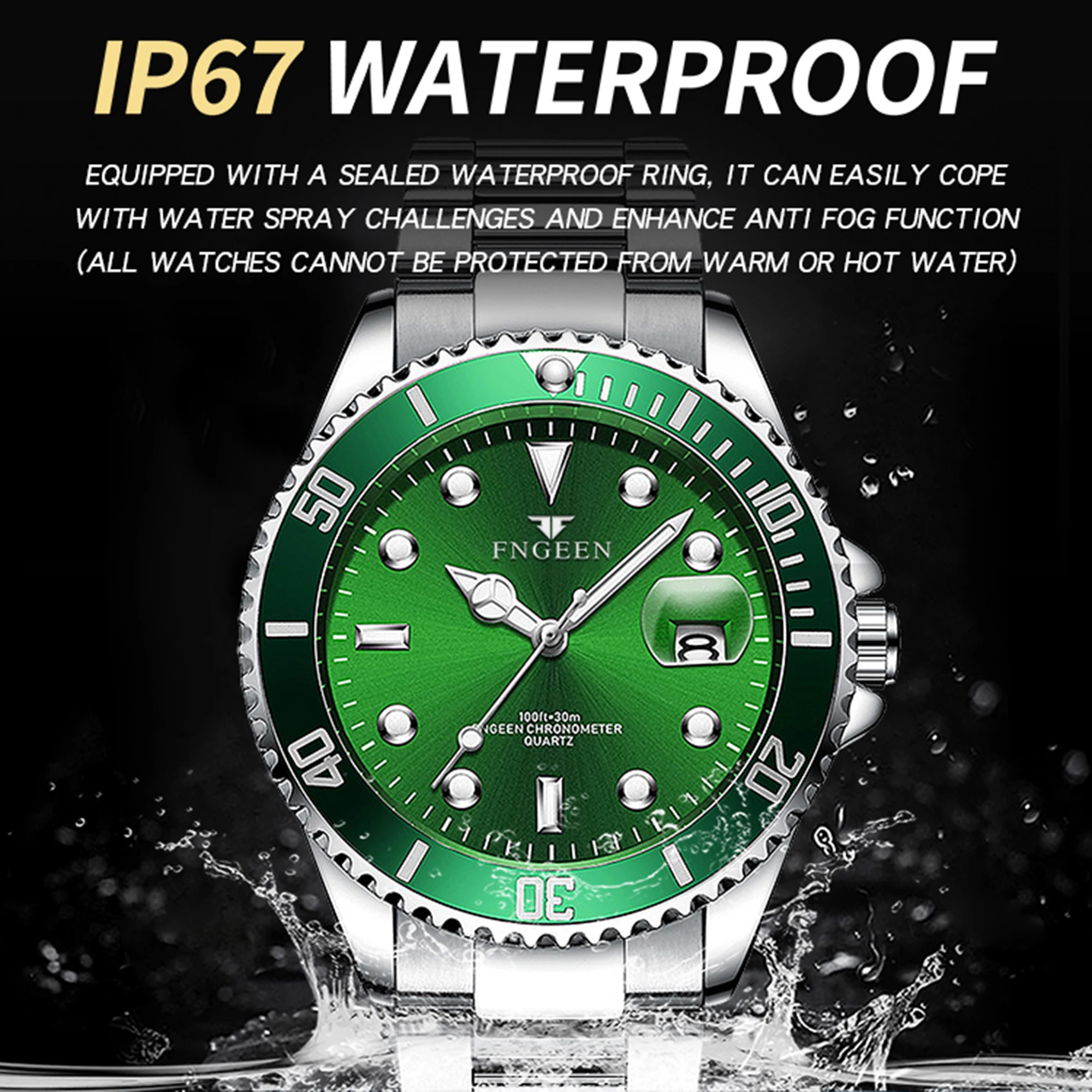 BINBOND Orginal Precise Quartz Wristwatches for Men Luxury Luminous Waterproof Auto Date Men's Watch Stainless Steel Strap Reloj image 5